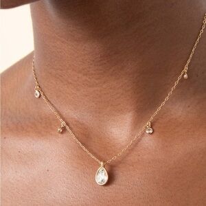 Ettika Gold Crystal Drop Necklace